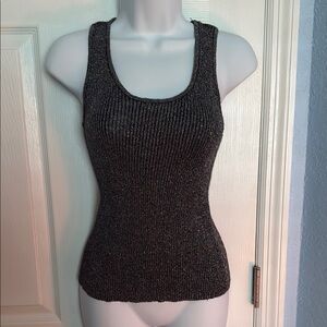 No Boundaries metallic gray Fitted Ribbed Tank Top